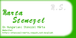 marta stenczel business card